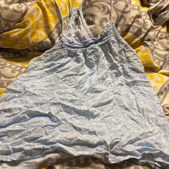 Blue and white cross back tank - Picture 1 of 3